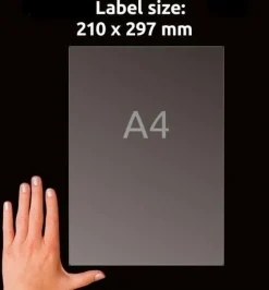 Etikett AVERY A4 transparent, 210x297mm 25/FP