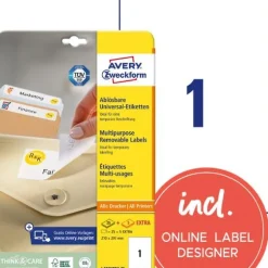 Etikett AVERY avtagb 210x297mm 30/fp