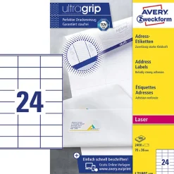 Etikett AVERY Laser 70x36mm 2400/fp
