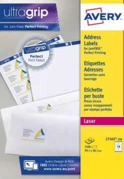 Etikett AVERY QuickPEEL 99,1x38,1mm 3500/FP