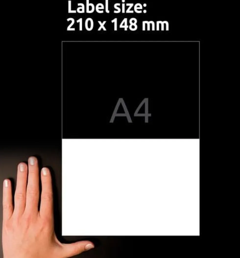 Etikett AVERY Slitstark A5 210x148mm, 40/FP