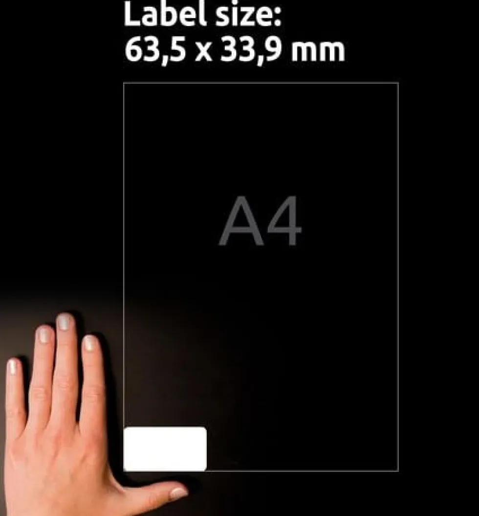 Etikett AVERY Slitstark 63.5x33.9mm, 480/FP