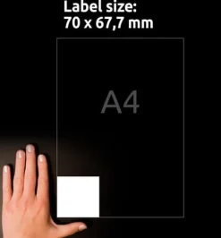 Etikett AVERY Ultragrip 70x67,7mm 1200/FP