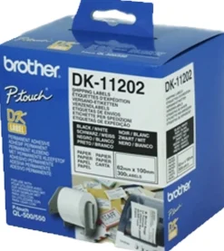 Etikett BROTHER Adress Godsmärkning DK-11202, 62x100mm, 300/fp