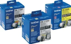 Etikett BROTHER DK-22212 Vit löpande film, 62mm x 15,24m