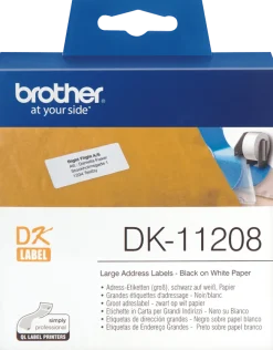 Etiketter BROTHER Adress Stor DK-11208, 38x90mm, 400/fp
