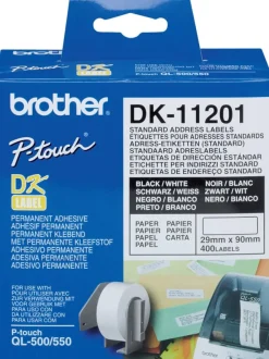 Etiketter BROTHER Adress Universal DK-11201, 90x29mm, 400/rl