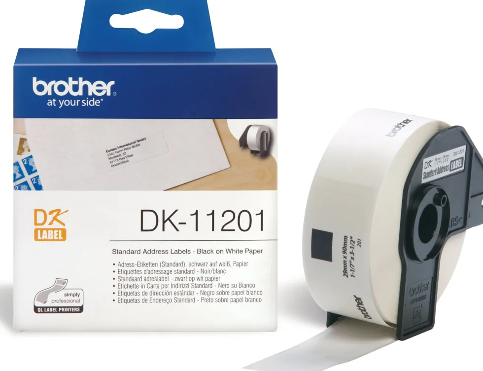 Etiketter BROTHER Adress Universal DK-11201, 90x29mm, 400/rl