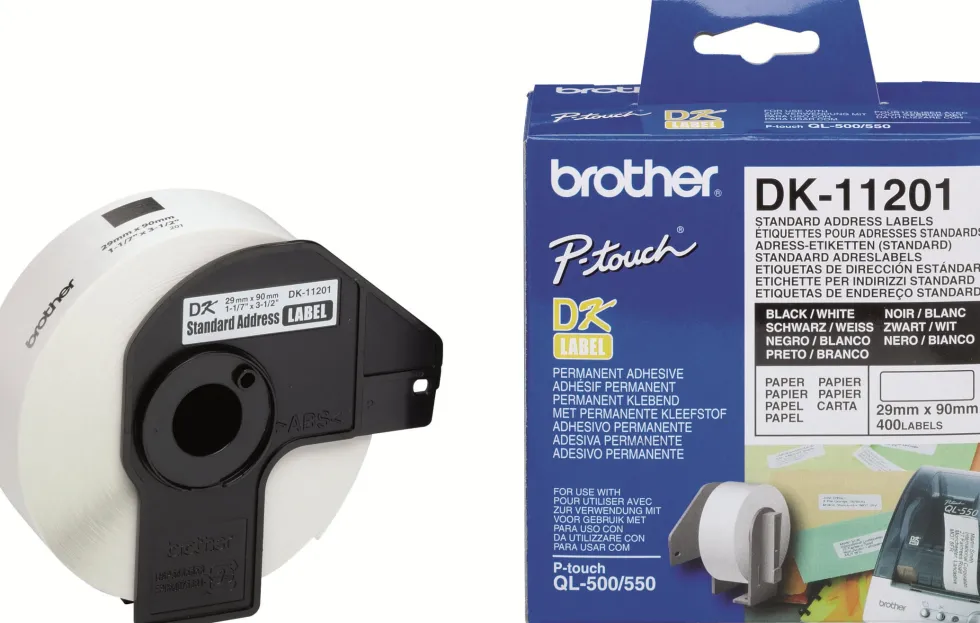 Etiketter BROTHER Adress Universal DK-11201, 90x29mm, 400/rl