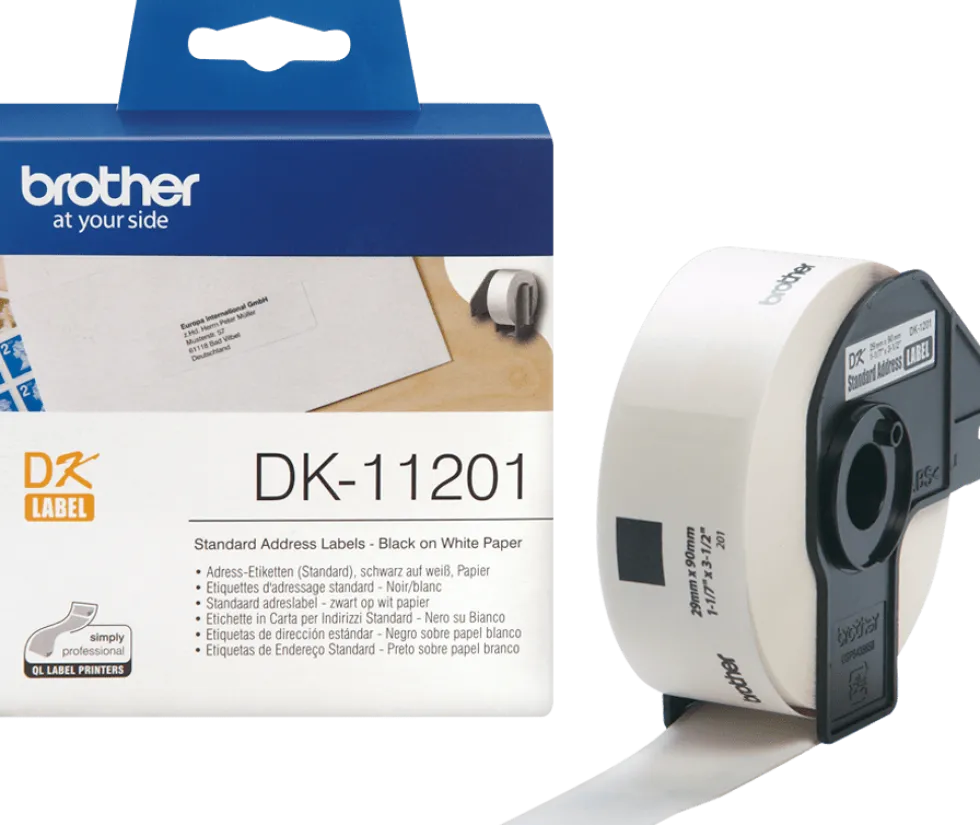 Etiketter BROTHER Adress Universal DK-11201, 90x29mm, 400/rl