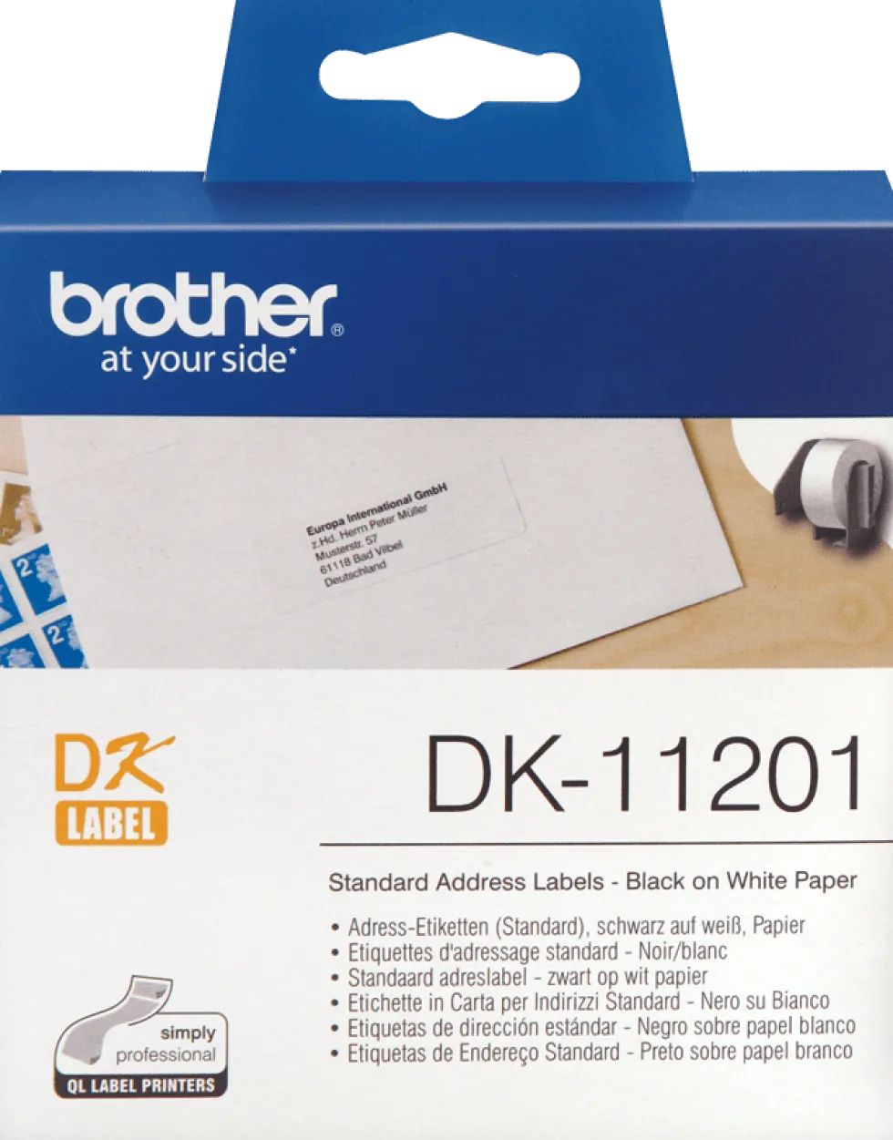 Etiketter BROTHER Adress Universal DK-11201, 90x29mm, 400/rl