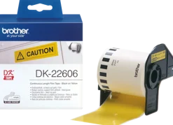 Etiketter BROTHER DK-22606 Gul löpande plastfilm, 62mm x 15,24m