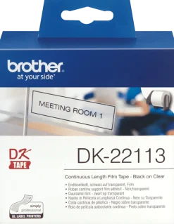 Etiketter BROTHER DK-22113 Transparent löpande film, 62mm x 15,24m