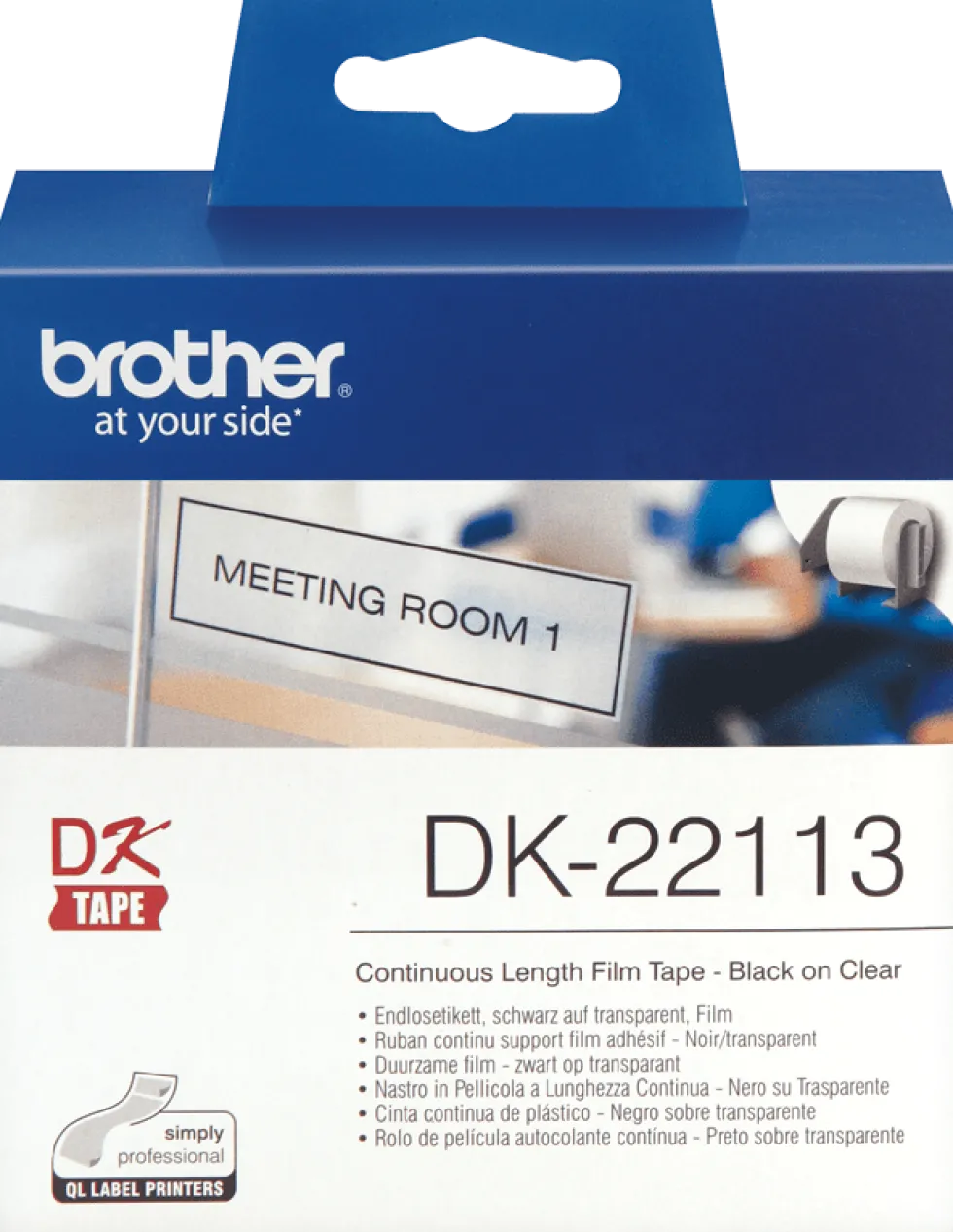 Etiketter BROTHER DK-22113 Transparent löpande film, 62mm x 15,24m