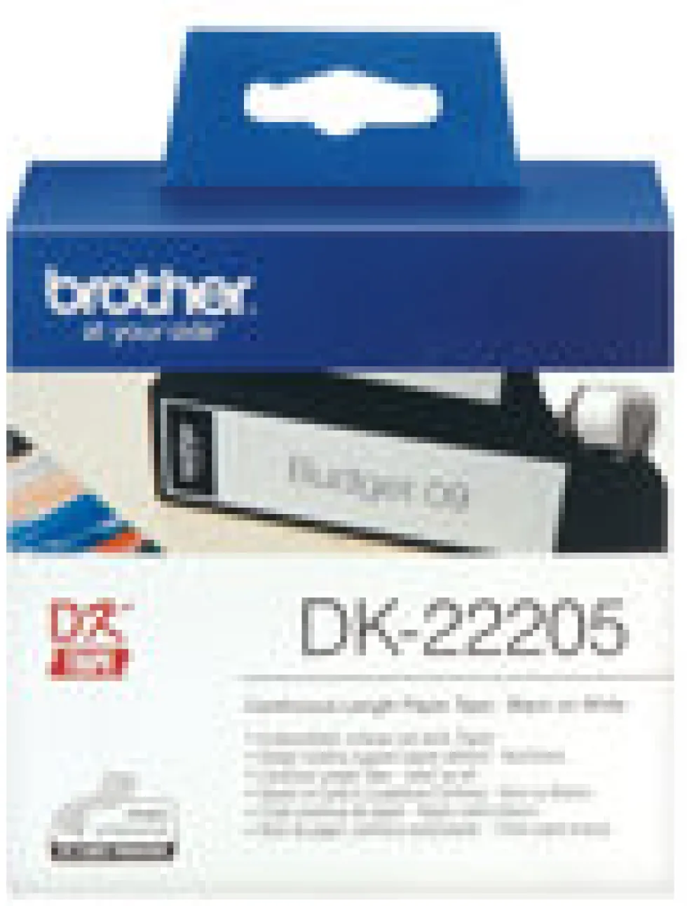 Etiketter BROTHER Löpande bred tejp DK-22205, 62mm x 30m