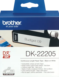 Etiketter BROTHER Löpande bred tejp DK-22205, 62mm x 30m