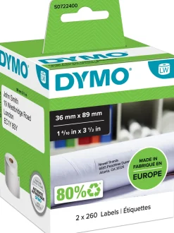 Etiketter Dymo LW Adress, vit, 89x36mm, 2x260/fp