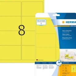 Etiketter HERMA Neongul, 99,1x67,7mm, 160/fp