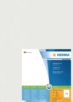 Etiketter HERMA Premium A3, 297x420mm, 1 per sida, 100/fp
