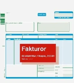 Faktura A4, med kopia, 2x50 blad, 5st