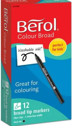 Fiberpenna BEROL Broad svart 12/fp