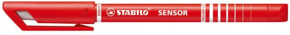 Fiberpenna STABILO Sensor Röd, 0,3mm, 10st