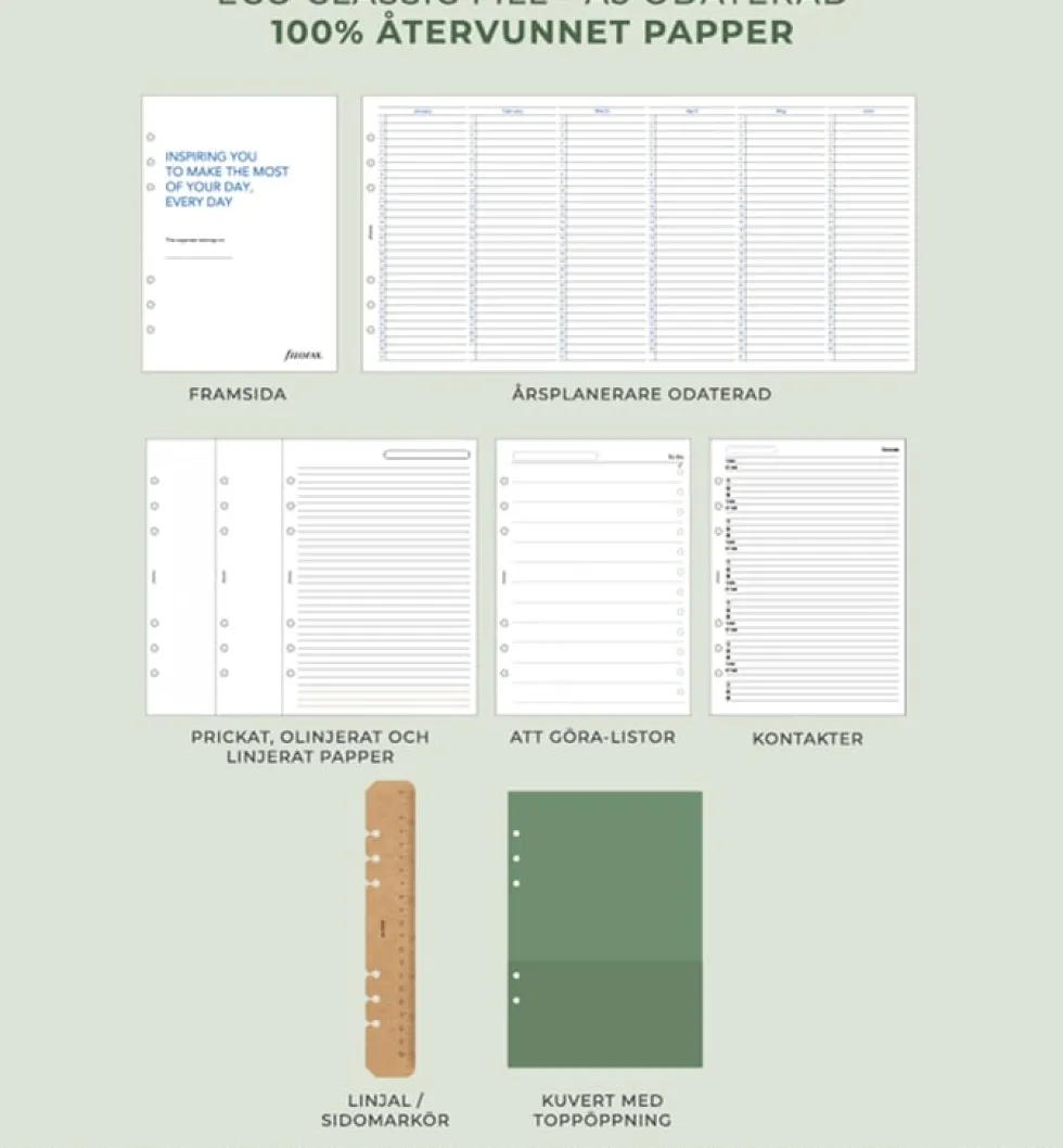 Filofax Eco Essential A5 Systemkalender Askgrå