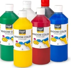 Fönsterfärg CREALL 6x500ml sort. färger