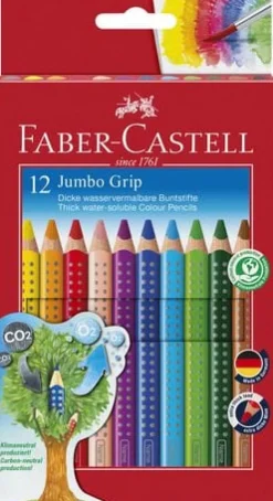 Färgpenna Faber-Castell Jumbo Grip, 12 färger