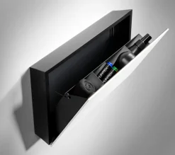 Förvaringsbox Lintex Mood, betonggrå glas/svart aluminium