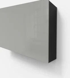 Förvaringsbox Lintex Mood, betonggrå glas/svart aluminium