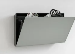 Förvaringsbox Lintex Mood, vit glas/svart aluminium