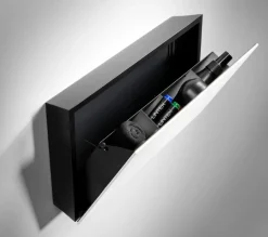 Förvaringsbox Lintex Mood, vit glas/svart aluminium