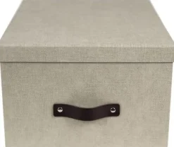 Förvaringsbox m.lock kartong Linne