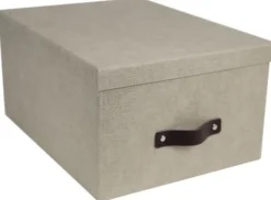 Förvaringsbox m.lock kartong Linne