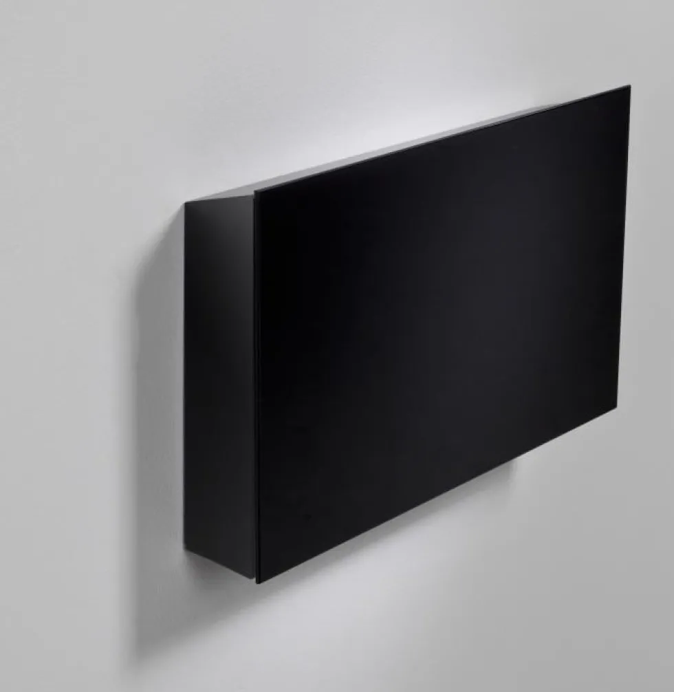 Förvaringsbox skrivtavla glas, svart/svart