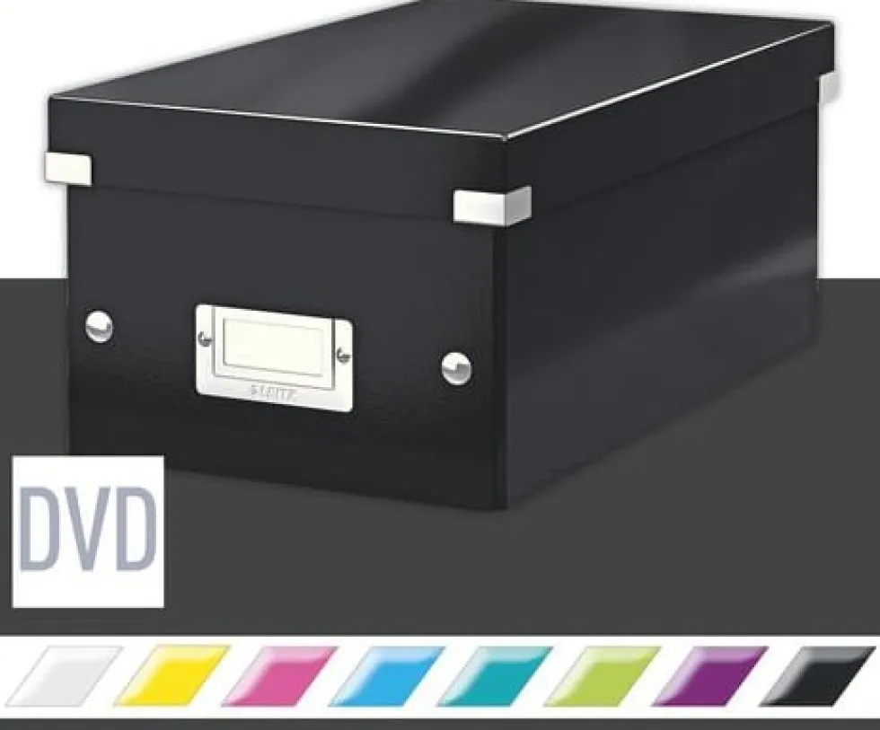 Förvaringslåda DVD Click & Store Svart, 206x147x352mm