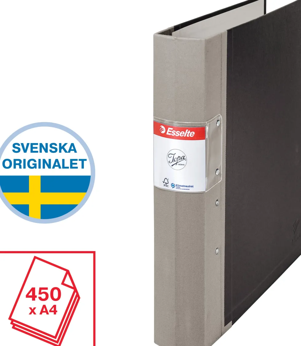 Gaffelpärm JOPA A4 Trärygg Grå, 60mm