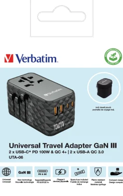 GaN III Universal Travel Adapter UTA-06 PD100W QC 4+