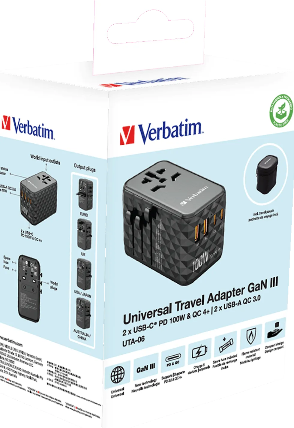 GaN III Universal Travel Adapter UTA-06 PD100W QC 4+