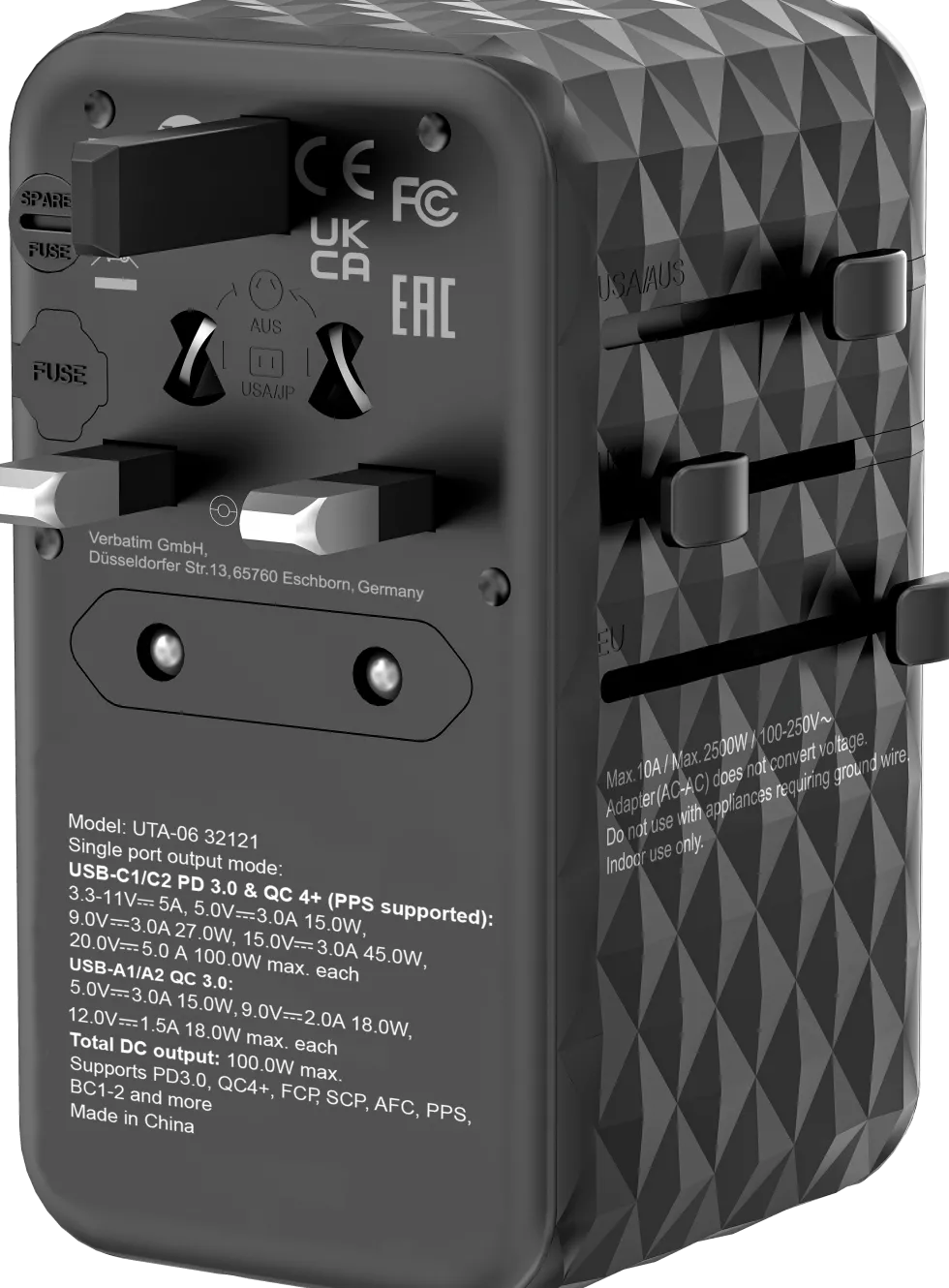GaN III Universal Travel Adapter UTA-06 PD100W QC 4+