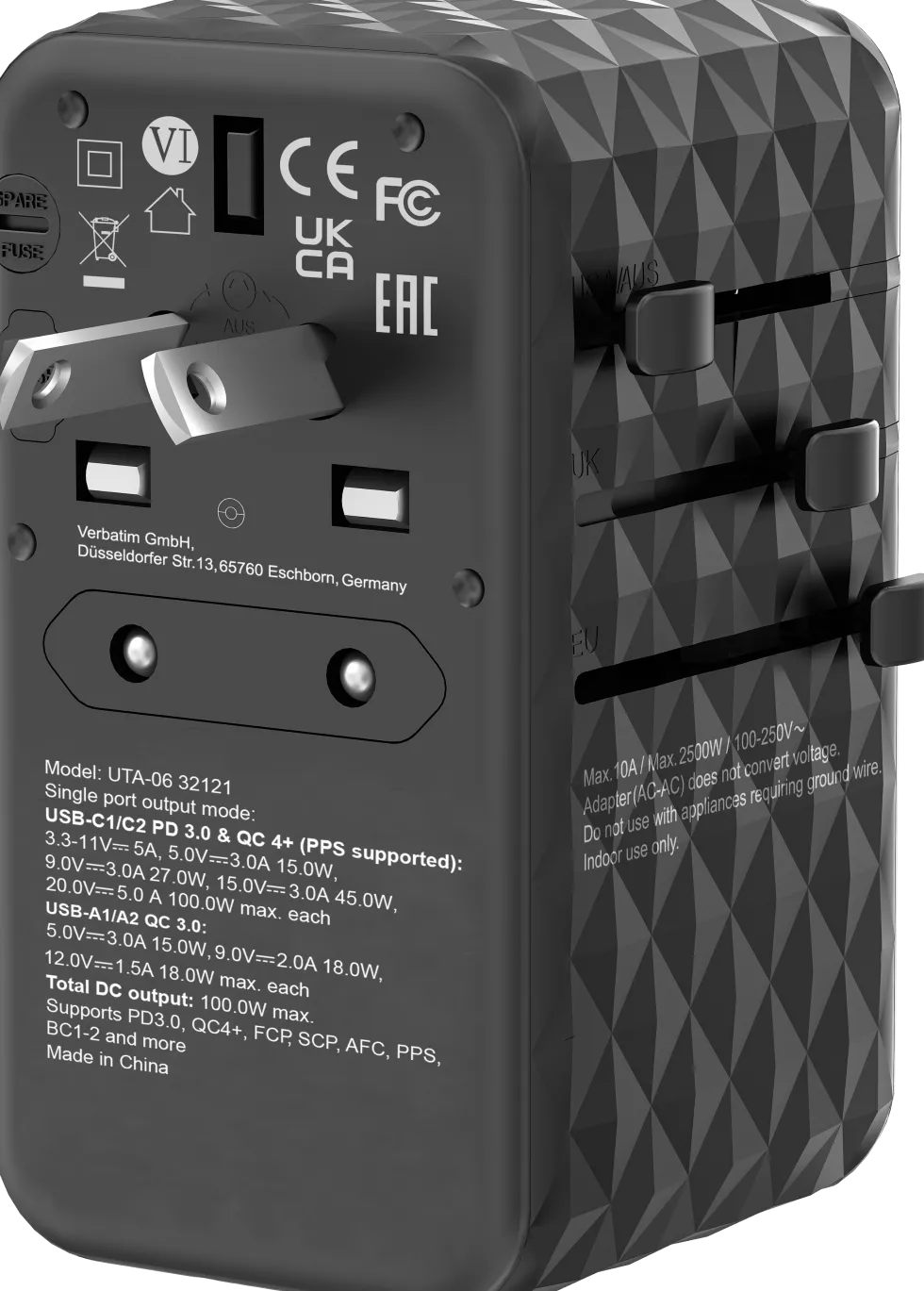 GaN III Universal Travel Adapter UTA-06 PD100W QC 4+