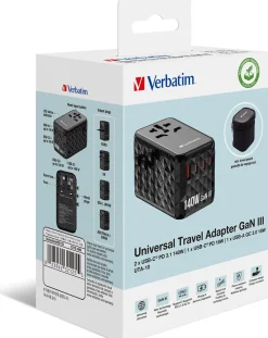 GaN III Universal Travel Adapter UTA-10 2xUSB-C PD140W QC 4+