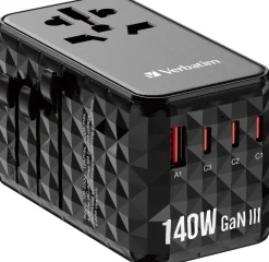 GaN III Universal Travel Adapter UTA-10 2xUSB-C PD140W QC 4+