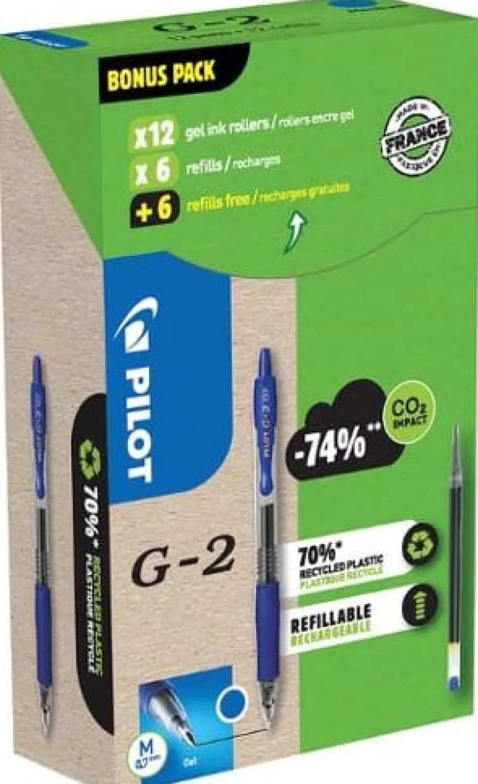 Gelpenna PILOT G2 Plus. blå 12+12/fp