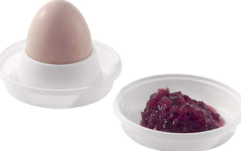 Äggkopp Vit, plast, 100/fp