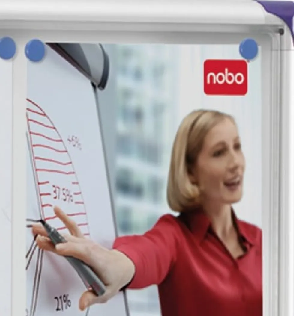 Glasskåp NOBO extra tunt magnetisk 4xA4