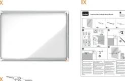 Glasskåp NOBO utomhusbruk magnetisk 9xA4