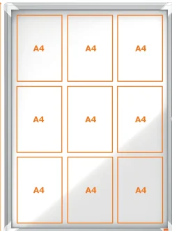 Glasskåp NOBO utomhusbruk magnetisk 9xA4
