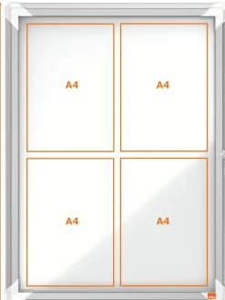 Glasskåp NOBO utomhusbruk magnetisk 4xA4